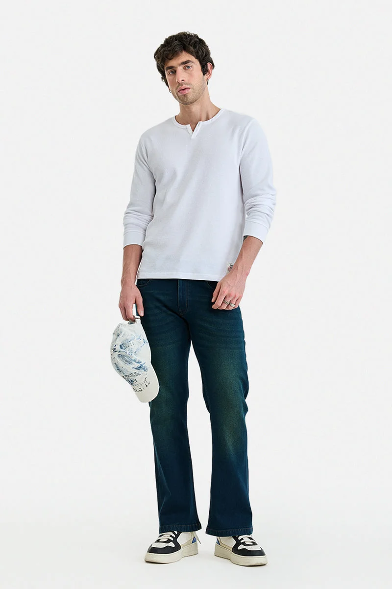 سنيتش Stretch Bootcut Washed Jeans